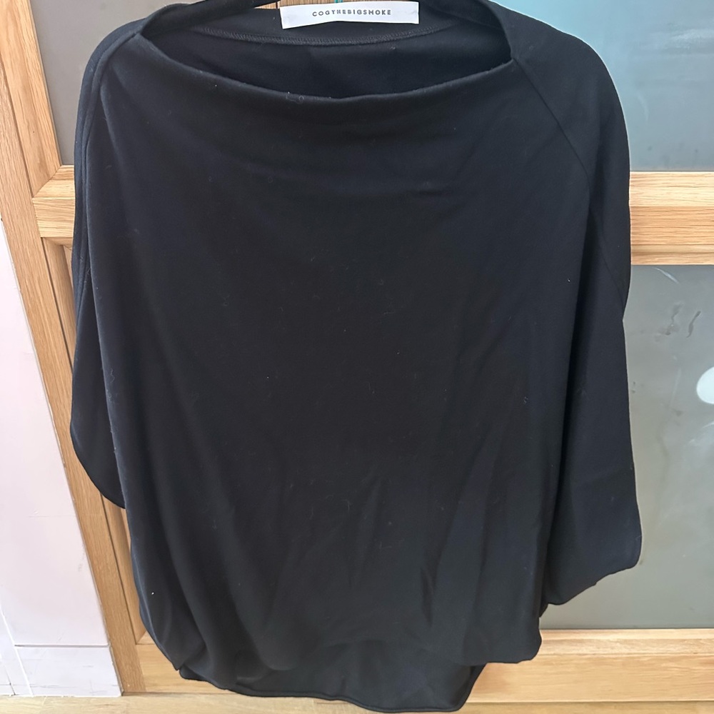 COGTHEBIGSMOKE Black Poncho Short Sleeve Shirt